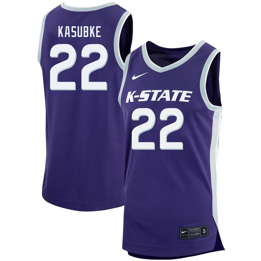 Men #22 Luke Kasubke Kansas State Wildcats College Basketball Jerseys Sale-Purple
